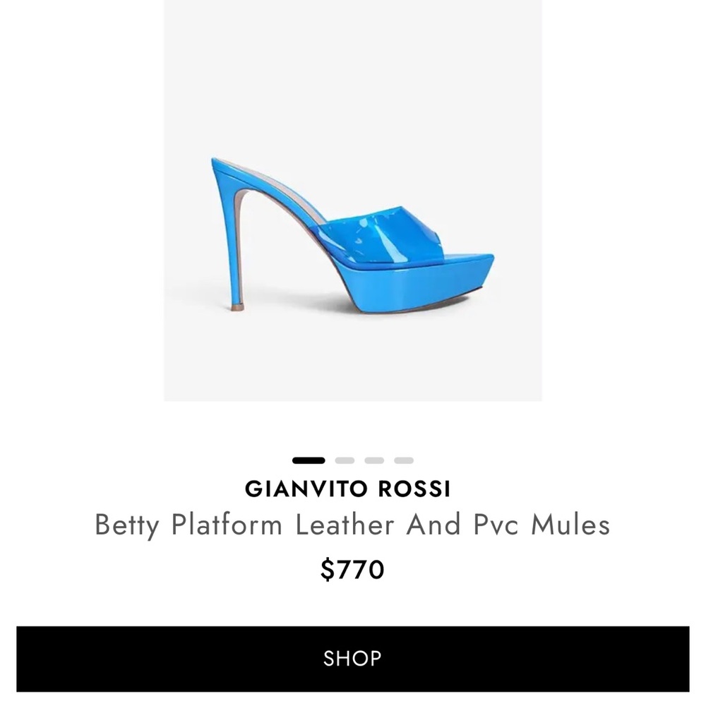 Gianvito Rossi Blue Stiletto Heel Mules
